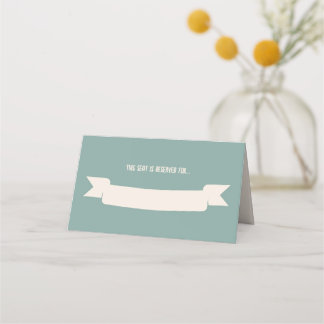 Slate Blue Bird Song Wedding Place Card