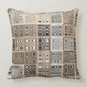 Brown And Blue Decorative Throw Pillows Zazzle