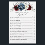 Slate Blue Burgundy White Ivory Bridal Shower Game<br><div class="desc">Slate,  Burgundy,  White ivory themed floral bridal shower game featuring elegant bouquet of burgundy,  slate,  dusty blue,  ivory roses and peony flowers and dusty green eucalyptus leaves. Please contact me for any help in customization or if you need any other product</div>