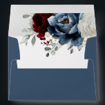 Slate Blue Burgundy White Ivory Floral Wedding  Envelope<br><div class="desc">Slate,  Burgundy,  White ivory themed floral wedding Invitation envelope featuring elegant bouquet of burgundy,  slate,  dusty blue,  ivory roses and peony flowers and dusty green eucalyptus leaves. Please contact me for any help in customization or if you need any other product</div>