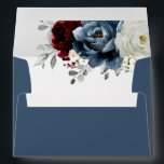 Slate Blue Burgundy White Ivory Floral Wedding  Envelope<br><div class="desc">Slate,  Burgundy,  White ivory themed floral wedding Invitation envelope featuring elegant bouquet of burgundy,  slate,  dusty blue,  ivory roses and peony flowers and dusty green eucalyptus leaves. Please contact me for any help in customization or if you need any other product</div>