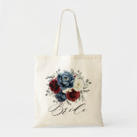 Slate Blue Burgundy White Ivory Floral Wedding