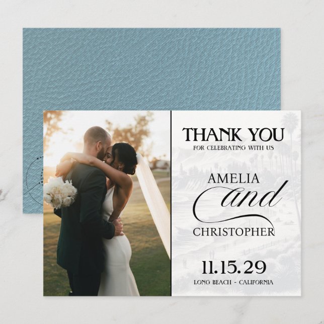 Slate Blue California Passport Thank You Card (Front/Back)