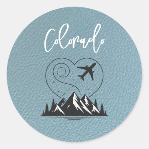 Slate Blue Colorado Passport  Classic Round Sticker