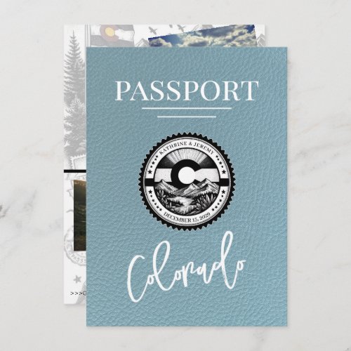 Slate Blue Colorado Passport Save The Date