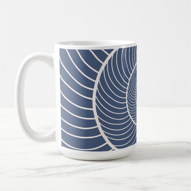 Slate blue cream spiral snail fibonacci  coffee mu coffee mug (Left)