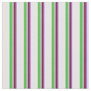 Slate Blue, Dark Red, Plum, Lime Green, Mint Cream Fabric