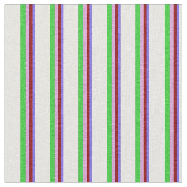 Slate Blue, Dark Red, Plum, Lime Green, Mint Cream Fabric (Close Up)