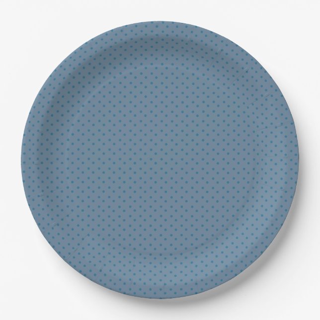 Slate blue design paper plates (Front)