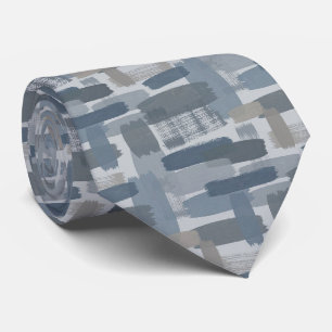 Slate Blue Faux Silk Abstract Designer Style Neck Tie