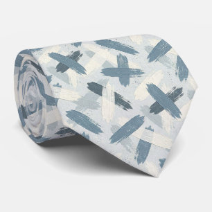 Slate Blue Faux Silk Abstract Designer Style Neck Tie