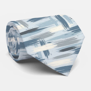 Slate Blue Faux Silk Abstract Designer Style Neck Tie