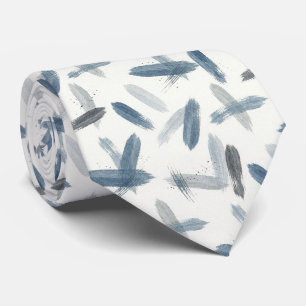 Slate Blue Faux Silk Abstract Designer Style Neck Tie