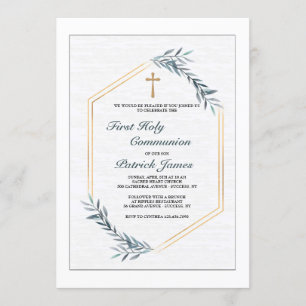 Slate Blue Ferns Invitation