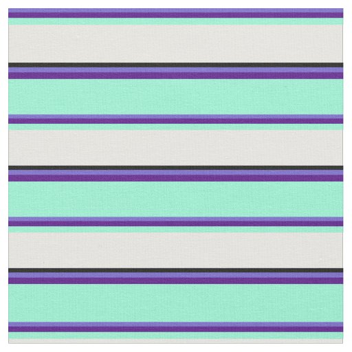 Slate Blue, Indigo, Aquamarine, White, and Black Fabric