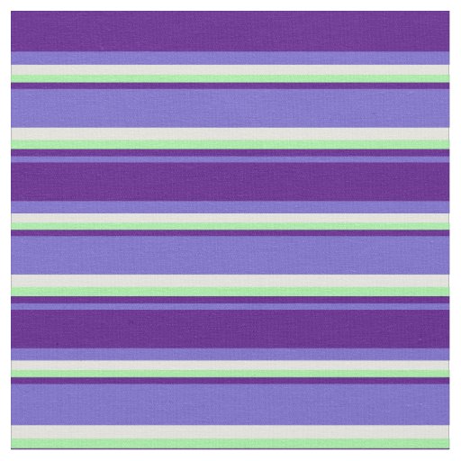 Slate Blue, Indigo, Green, and Light Yellow Lines Fabric