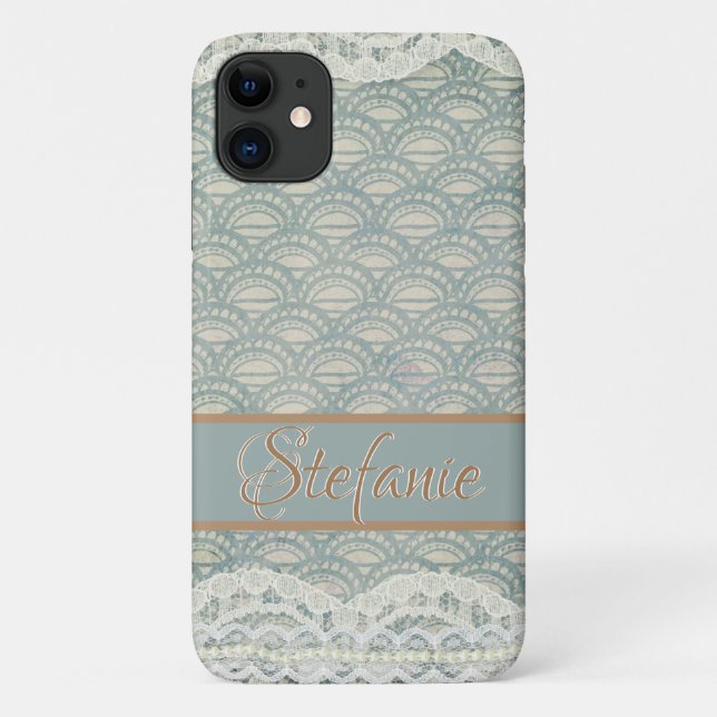 Slate Blue Lace II Case-Mate iPhone Case (Back)