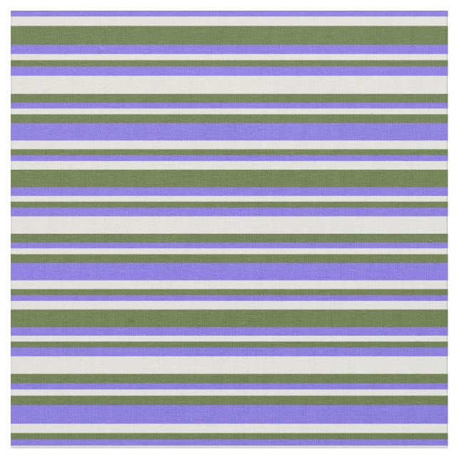 Slate Blue, Light Yellow & Dark Olive Green Lines Fabric (Close Up)
