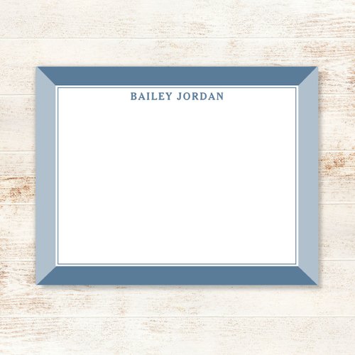 Slate Blue Mens 2_Tone Professional Stationery Note Card
