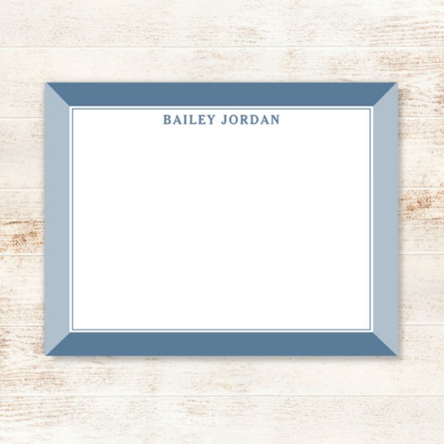 Slate Blue Men's 2-Tone Professional Stationery Note Card (Creator Uploaded)