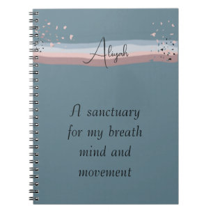 Slate Blue Minimalist Boho Personalized Meditation Notebook