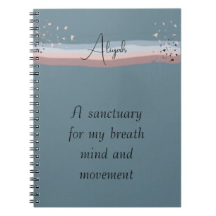 Slate Blue Minimalist Boho Personalized Meditation Notebook