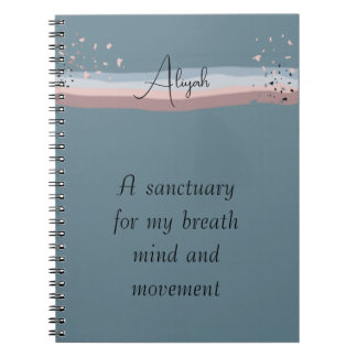 Slate Blue Minimalist Boho Personalized Meditation Notebook