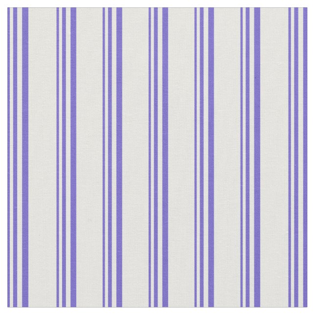 Slate Blue & Mint Cream Colored Lines Fabric (Close Up)