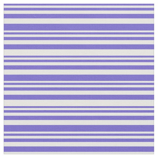 Slate Blue & Mint Cream Colored Stripes Fabric
