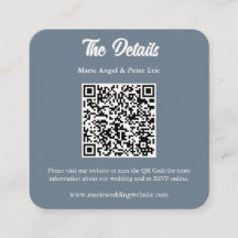 Slate Blue Monogram QR Code Wedding Details