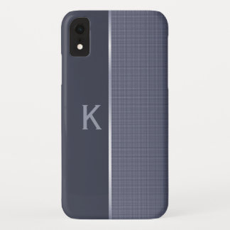 Slate Blue Monogrammed iPhone XS Case