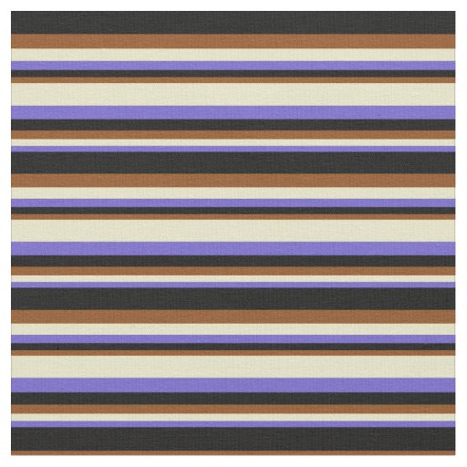 Slate Blue, Pale Goldenrod, Brown, and Black Fabric