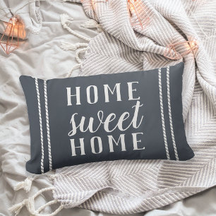 Slate Blue Personalized Home Sweet Home Lumbar Pillow