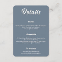 Slate Blue Reception Accommodations Info Insert