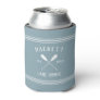 Slate Blue Rustic Oars Personalized Lake House Can Cooler