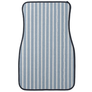 Slate Blue Stripes Car Floor Mat