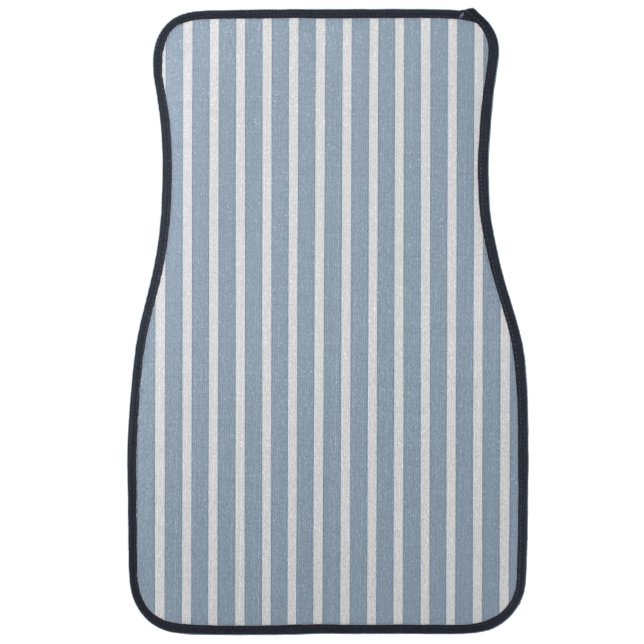 Slate Blue Stripes Car Floor Mat (Front)