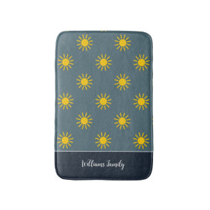 Slate Blue Sunburst Bath Mat