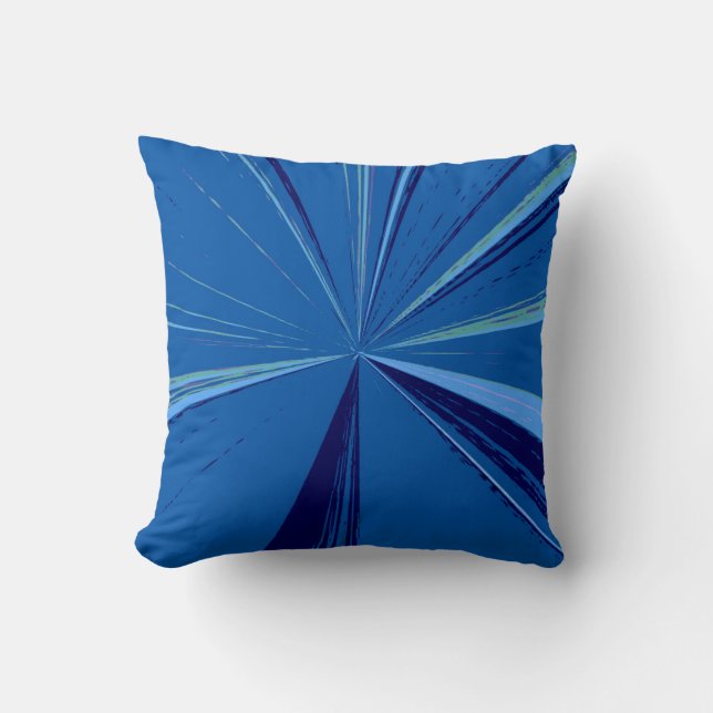 Slate Blue Vanishing Point Pillow by Janz (Front)
