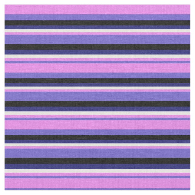 Slate Blue, Violet, White, Midnight Blue & Black Fabric (Close Up)