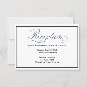 Slate Blue Wedding Reception Enclosure Card