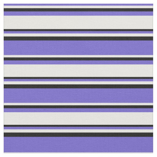 Slate Blue, White, and Black Stripes Fabric