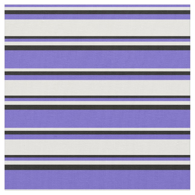 Slate Blue, White, and Black Stripes Fabric (Close Up)
