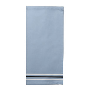 Slate Blue White Black Stripes Cloth Napkin