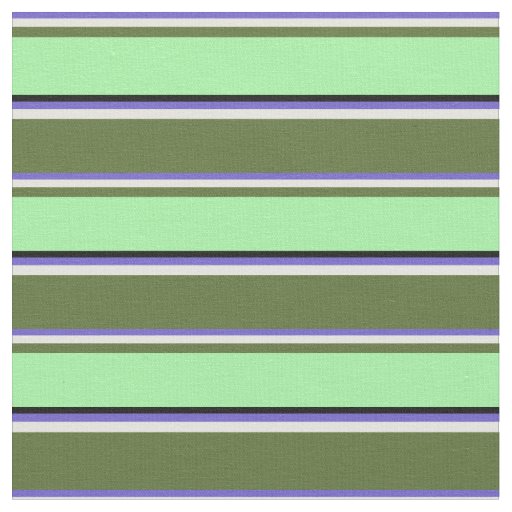 Slate Blue, Yellow, Dark Olive Green, Green, Black Fabric