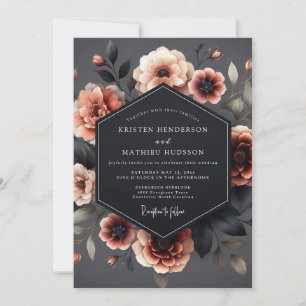 Slate Blush Chiaroscuro Wedding Invitation