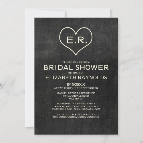 Slate Bridal Shower Invitations