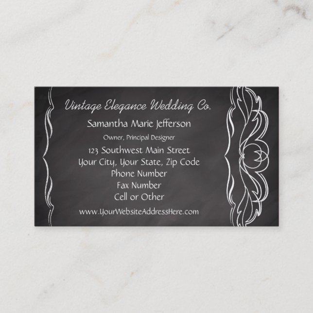 Slate Chalkboard-look Business Card (Front)