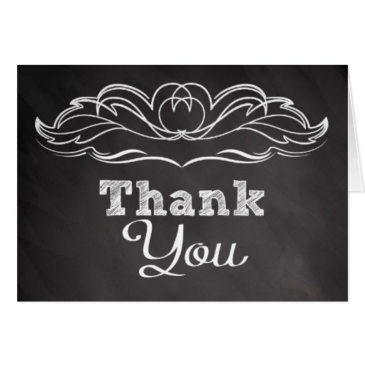 Slate Chalkboard Thank You Stationery Note Card | Zazzle