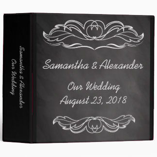 Slate Chalkboard Wedding 3 Ring Binder